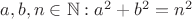 $a,b,n \in \mathbb{N} : a^2+b^2=n^2$
