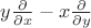 $y\frac{\partial}{\partial x}-x\frac{\partial}{\partial y}$
