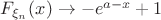 $F_{\xi_n} (x) \to  -e^{a-x}+1$