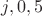 ${j,0,5}$