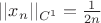 $||x_n||_{C^1}=\frac1{2n}$