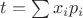 $t = \sum x_i p_i$