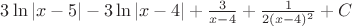 $3\ln|x-5|- 3\ln|x-4|+\frac {3} {x-4}+\frac {1} {2(x-4)^2}+C$