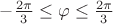 $-\frac{2\pi}{3}\leq \varphi\leq\frac{2\pi}{3} $