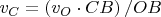 $v_{C} = \left(v_{O} \cdot CB\right) / OB$