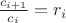 $\frac {c_{i+1}} {c_i}=r_i$