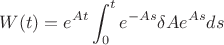 $$W(t)=e^{At}\int_0^te^{-As}\delta Ae^{As}ds$$