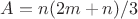 $A=n(2m+n)/3$