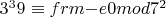 $3^39\equiv\20 mod 7^2$