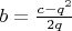 $b=\frac{c-q^2}{2q}$