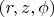 $(r,z,\phi)$