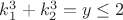 $k_1^3+k_2^3=y\le2$
