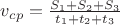 $v_{cp}=\frac{S_1+S_2+S_3}{t_1+t_2+t_3}$