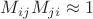 $M_{ij}M_{ji}\approx 1$