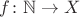 $f\colon \mathbb N\to X$