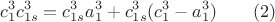 $$c_1^3c_{1s}^3=c_{1s}^3a_1^3+c_{1s}^3(c_1^3-a_1 ^3) \qquad \e(2)$$