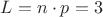$лямбда L=n\cdot p=3$