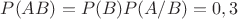 $P(AB)=P(B)P(A/B)=0,3$