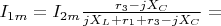$I_{1m}=I_{2m}\frac {r_3-jX_C} {jX_L+r_1+r_3-jX_C}=$