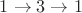 $1 \to 3 \to 1$