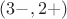 $(3-,2+)$