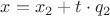 $x=x_2+t\cdot q_2$