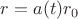 $r=a(t)r_0$ $r=a(t)r_0$