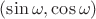 $(\sin\omega, \cos\omega)$