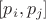 $[p_{i},p_{j}]$
