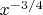 $x^{-3/4}$