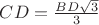$CD=\frac{BD\sqrt 3}{3}}$