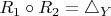 $R_1 \circ R_2 = \bigtriangleup_Y$