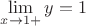 $\lim\limits_{x\to 1+}y=1$