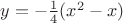 $y=-\frac 1 4 (x^2-x)$