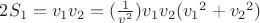 $2S_1={v_1}{v_2}=(\frac{1}{v^2}){v_1}{v_2}({v_1}^2+{v_2}^2)$