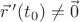 $\vec r\,'(t_0)\neq\vec0$