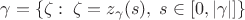 $\gamma =\{\zeta:\; \zeta=z_{\gamma}(s),\; s\in [0,|\gamma|]\}$