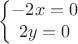 $$\left\{\begin{matrix}
-2x=0\\
2y=0 
\end{matrix}\right.$$