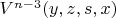 $V^{n-3}(y,z,s,x)$