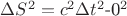 $\Delta S^2=c^2\Delta  t^2$-0^2$