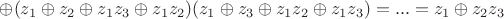 $\oplus (z_1\oplus z_2 \oplus z_1z_3\oplus z_1z_2)(z_1\oplus z_3\oplus z_1z_2\oplus z_1z_3)=...=z_1\oplus z_2z_3$