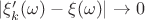 $\left|\xi_k'(\omega)-\xi(\omega)\right|\to 0$