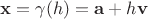 $\mathbf x=\gamma(h)=\mathbf a+h\mathbf v$