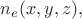 $n_e(x,y,z),$