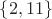 $\{2, 11\}$