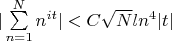 $|\sum \limits_{n=1} \limits^{N} n^{it}|<C\sqrt{N}ln^4|t|$