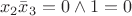 $$ x_2\bar x_3 = 0\wedge 1 = 0$$