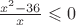 $\frac{x^2-36}{x}\leqslant 0$