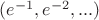 $(e^{-1}, e^{-2}, ...)$