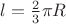 $l=\frac23\pi R$